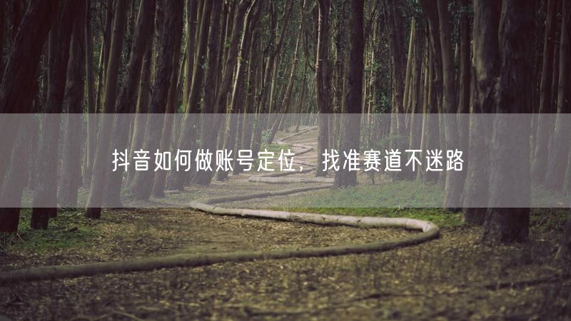 抖音如何做账号定位，找准赛道不迷路